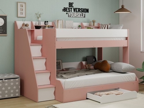 Triple bunk bed with shelves - triple,
