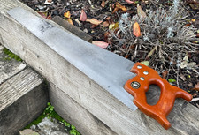 Vintage Ibbotson 24" Hand Saw 8tpi Woodworking Old Tool Etched