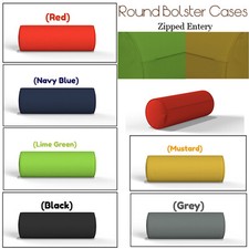 Round Bolster Pillowcase Long Body Support Orthopedic Cotton Zipped Pillow Cover