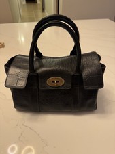 Genuine Black Leather Mulberry