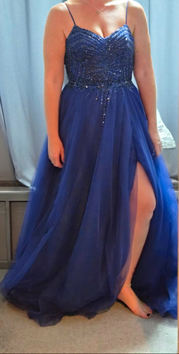 Navy neck sequin - navy, beaded