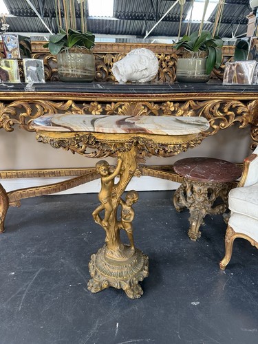 Gilt cherub console - console, side
