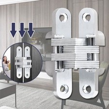 2x Heavy Duty Hidden Door Hinges Invisible Concealed Cabinet Butt Hinges