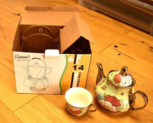 Floral ceramic teapot coffee - floral,