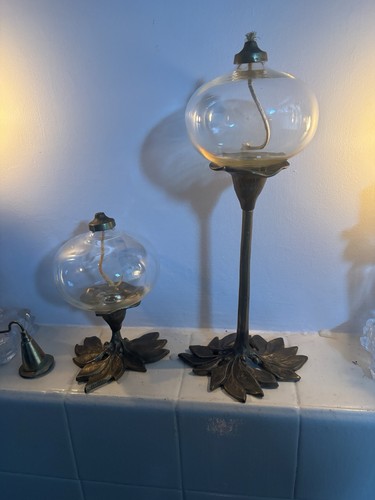 Vintage brass oil - vintage, lamps