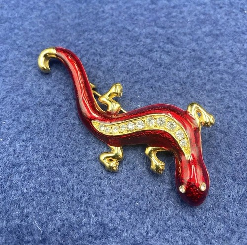 Lizard brooch gold tone - lizard,