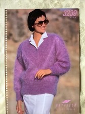 Hayfield knitting pattern 3239. Mohair sweater 28-38" NEW, old stock