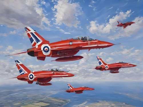 Red arrows aircraft canvas - red,