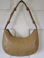 Vintage  Jane Shilton Small Biege Genuine Leather Shoulder Bag Handbag 