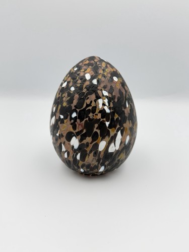 Glass brown speckled egg - glass,