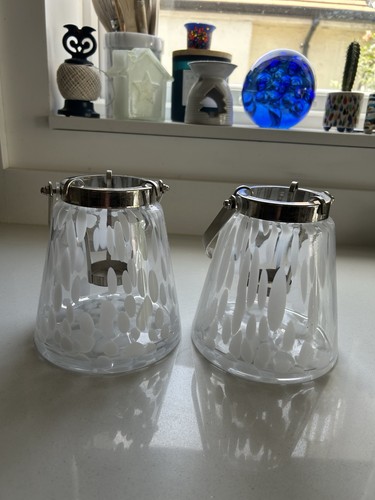 Two glass lanterns - m&s,