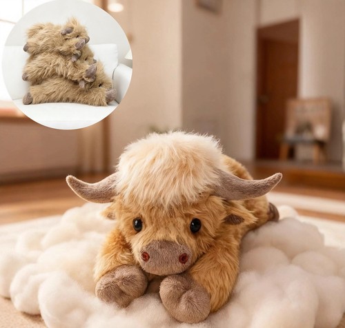 Highland cow plush pillow - highland,