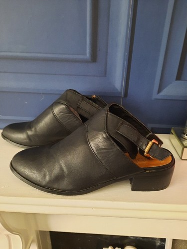 Ladies black backless shoes - backless, by
