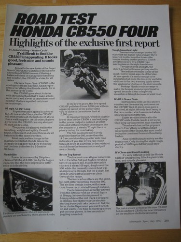 Honda cb550 four motorcycle - cb550,
