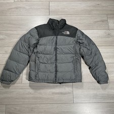The North Face 700 Nuptse Grey Black Mens Puffer Jacket Size S Small