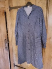 Vintage Retro House Coat cotton Pinnie Overall Apron Maid Dinner Lady uk16 70s