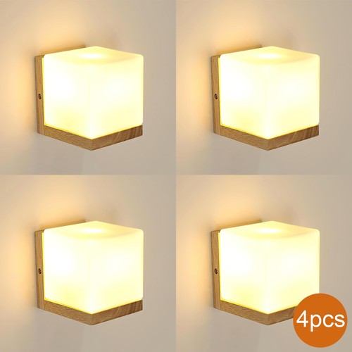 4pcs wall light indoor wooden - 4pcs,