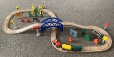 x50 Piece Wooden Railway Train Track Set With Accessories