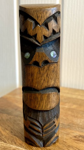 Vintage carved wooden tiki - carved,