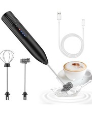 MINI Milk Frother USB Rechargeable 3 Speeds Foam Maker Coffee Whisk Mixer Electr