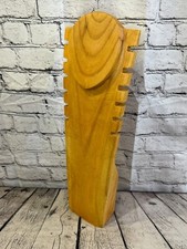 50cm Hand Carved Wooden Necklace On Base Chain Jewellery Display Stand Bust