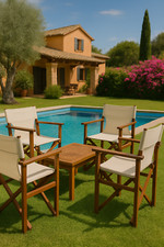 Handmade Wooden Folding Outdoor Patio Set - "Director's Chair"