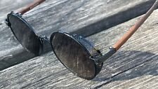 BELSTAFF Trophy Side Shield Black & Leather Sunglasses Very Rare VGC
