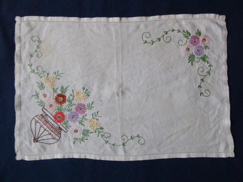 Vintage linen flower - vintage,