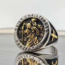 Golden Cross Solid Ring 316L