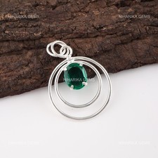 925 Sterling Silver Lab Green