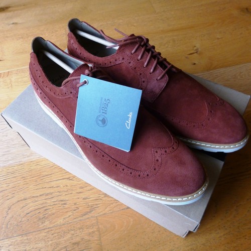 Clarks rust coloured suede - coloured,