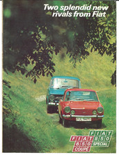 Fiat 850 1968-1969 UK Market Foldout Sales Brochure Saloon, Special, Sport Coupe