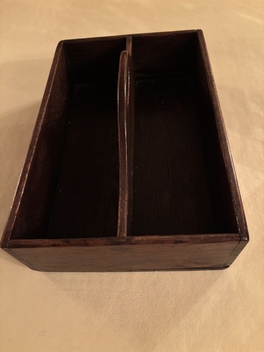 Victorian oak cutlery tray