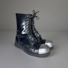 Underground Originals Steel Cap Boots 10 Eyelet Black Leather Made In England
