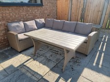 rattan garden 6-seater natural With Cushion Storage Box and 3x matching chairs 