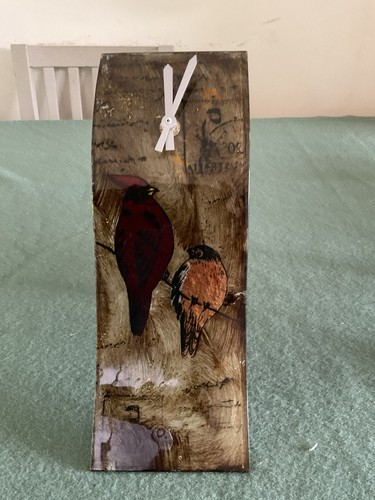 Curved fused glass table - table, clock