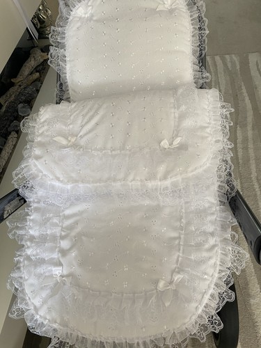 Babies white broderie pram - broderie, set
