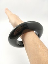 Chunky Heavy Black Bangle