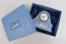 Wedgwood Jasperware Pale Blue Mantle Clock W6.6" x H5.5" x D1.9" Battery-powered