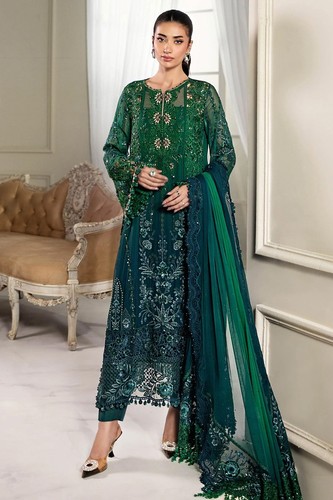 Pakistani green chiffon - pakistani,