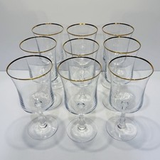 Vintage Set 9 Clear Gold