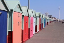 Beach Huts Seascape Canvas