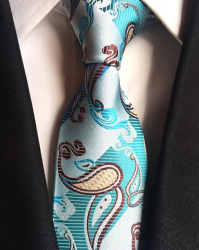 Turquoise blue paisley silk - turquoise,