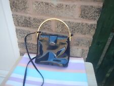 VINTAGE JANE SHILTON CLUBHOUSE BLUE PATENT HANDBAG/SHOULDER BAG