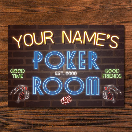 Personalised poker casino neon - poker,