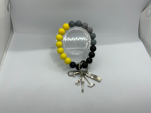 Keychain black yellow dad rule - yellow,