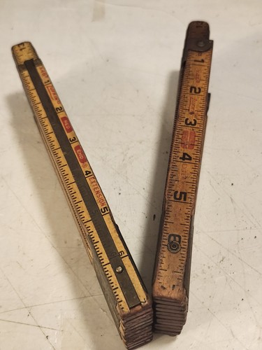 Antique two lufkin red end - two,
