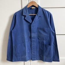 80s French Distressed Vintage Faded Cotton Chore Work Le Laboureur Style Jacket