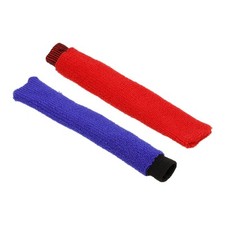 2Pcs Nylon Badminton Racket Towel Grip Anti-Skid Sweatband, Red/Blue