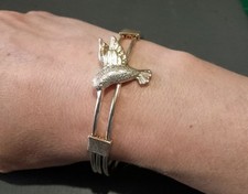Pretty Silver Plated Hummingbird Design Bangle Unusual Piece Of Jewellery